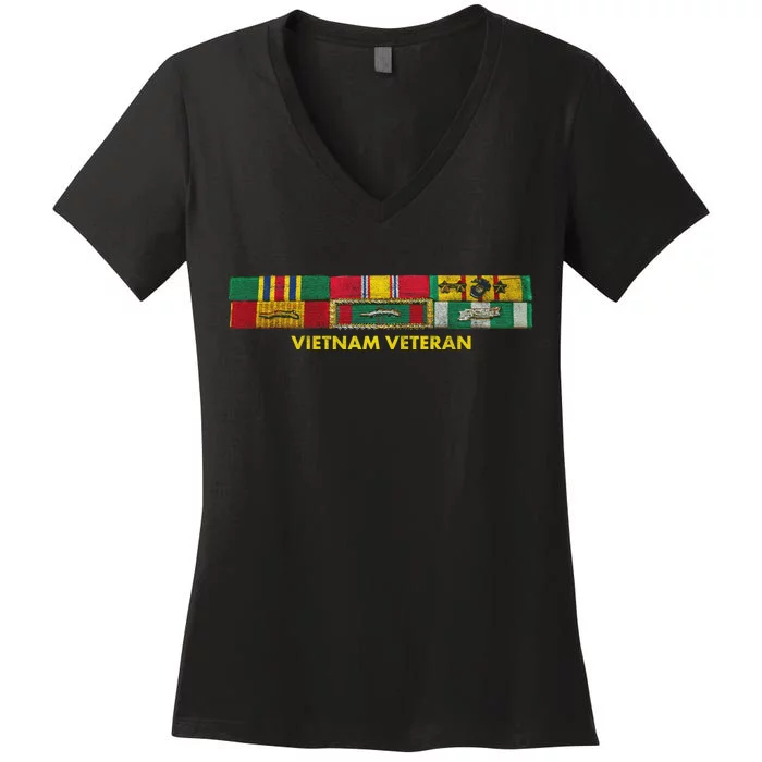 Vietnam Veteran Emblem Women's V-Neck T-Shirt