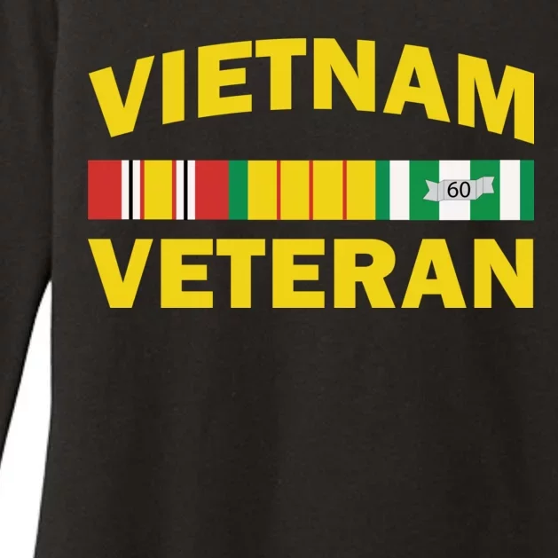 Vietnam Veteran Flag Logo Womens CVC Long Sleeve Shirt