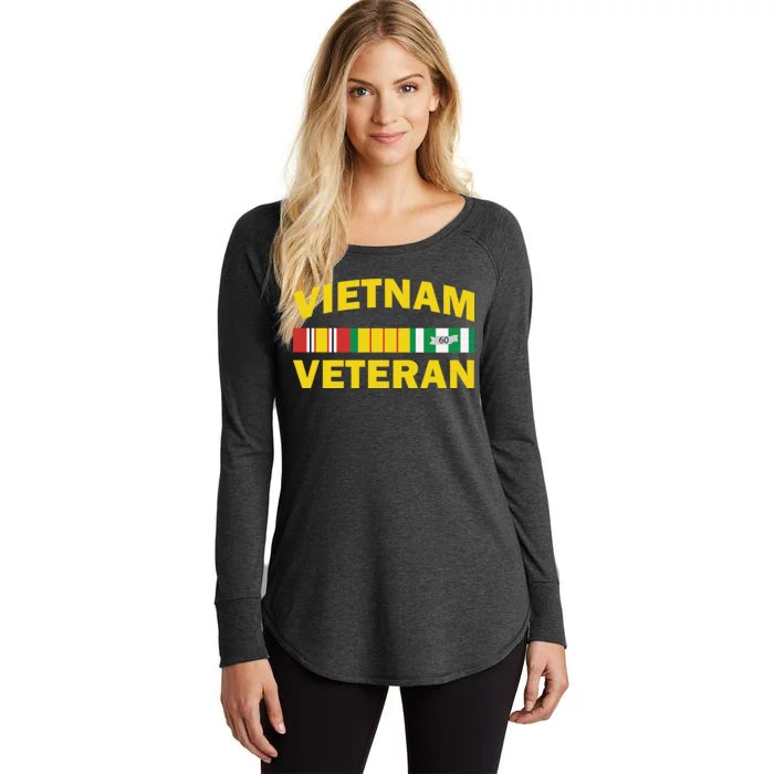 Vietnam Veteran Flag Logo Women's Perfect Tri Tunic Long Sleeve Shirt