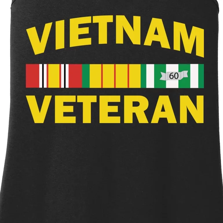 Vietnam Veteran Flag Logo Ladies Essential Tank