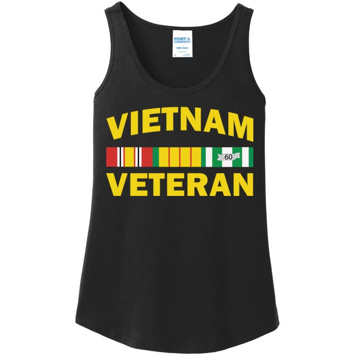 Vietnam Veteran Flag Logo Ladies Essential Tank