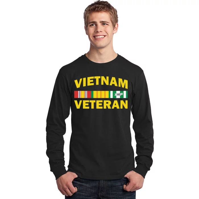 Vietnam Veteran Flag Logo Tall Long Sleeve T-Shirt