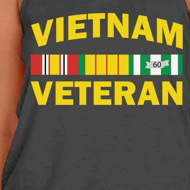 Vietnam Veteran Flag Logo Women's Knotted Racerback Tank