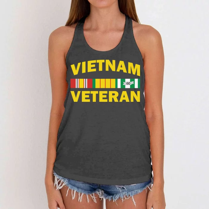 Vietnam Veteran Flag Logo Women's Knotted Racerback Tank