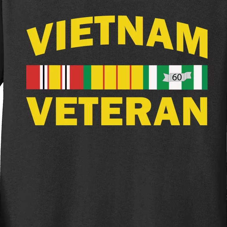 Vietnam Veteran Flag Logo Kids Long Sleeve Shirt