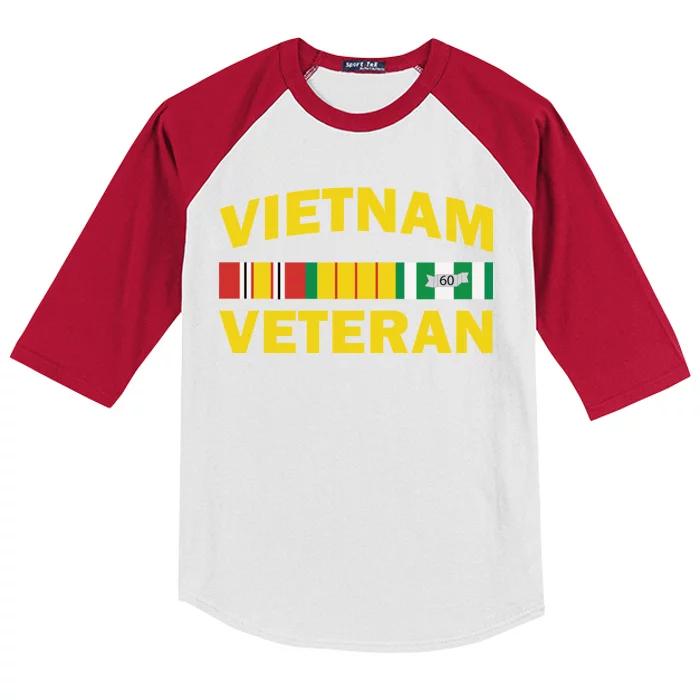 Vietnam Veteran Flag Logo Kids Colorblock Raglan Jersey