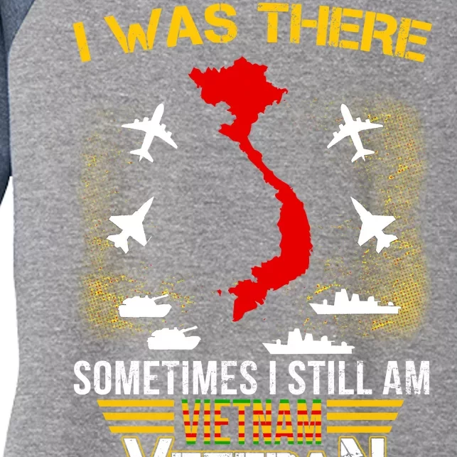 Vietnam Veteran I Was There Women's Tri-Blend 3/4-Sleeve Raglan Shirt