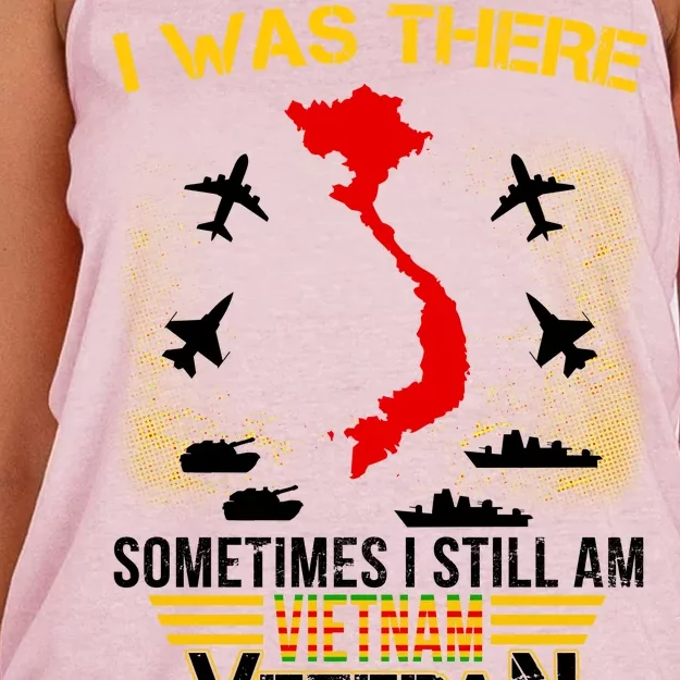 Vietnam Veteran I Was There Women's Knotted Racerback Tank