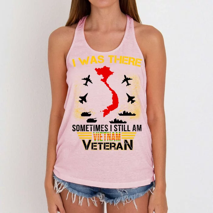 Vietnam Veteran I Was There Women's Knotted Racerback Tank