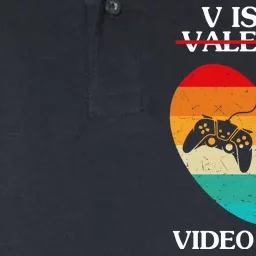 V Is For Valentine Video Games Retro Sunset Heart Softstyle Adult Sport Polo