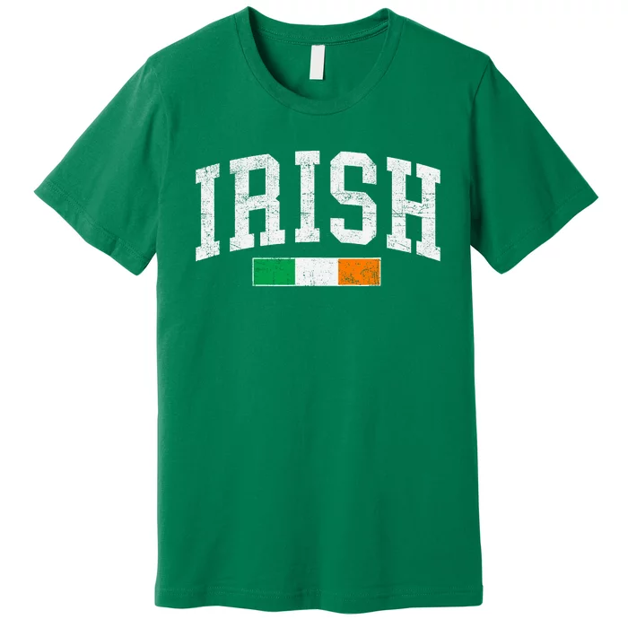 Vintage Irish Flag St Patricks Day Retro Ireland Souvenir Premium T-Shirt