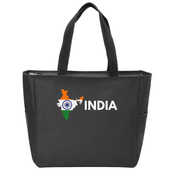 Vintage India Flag Indian Outdoor Trip In India Zip Tote Bag