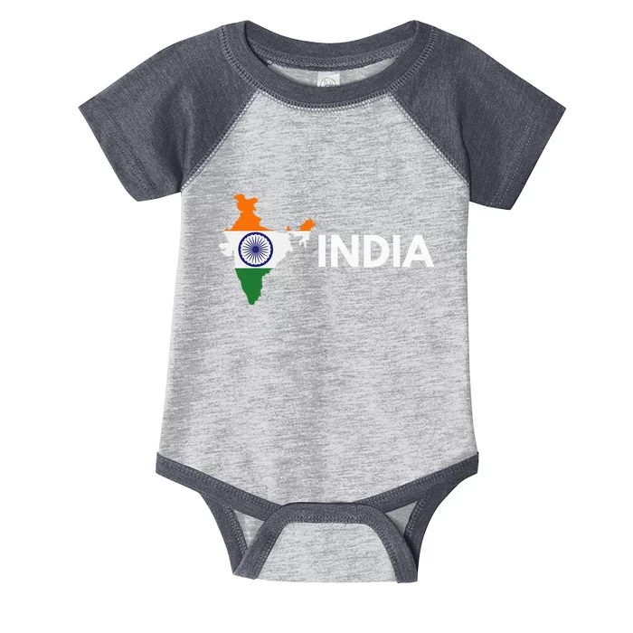 Vintage India Flag Indian Outdoor Trip In India Infant Baby Jersey Bodysuit