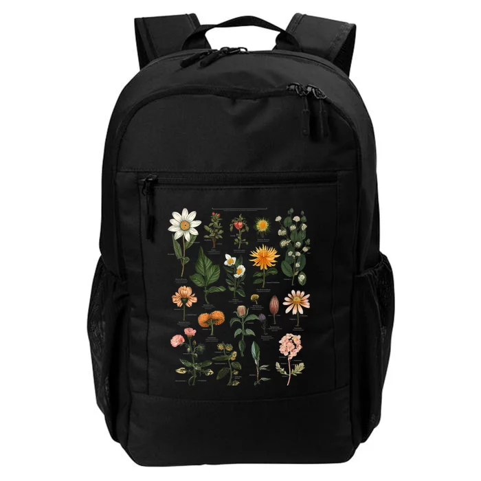 Vintage Inspired Flower Botanical Chart Tees Daily Commute Backpack