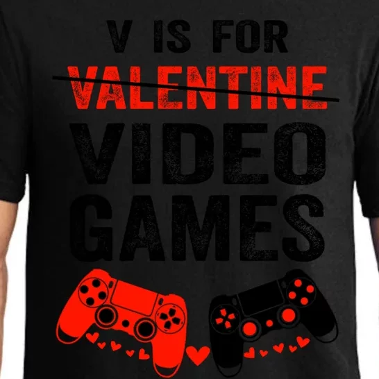 V Is For Video Games Valentines Day Happy Gamer Gift Pajama Set