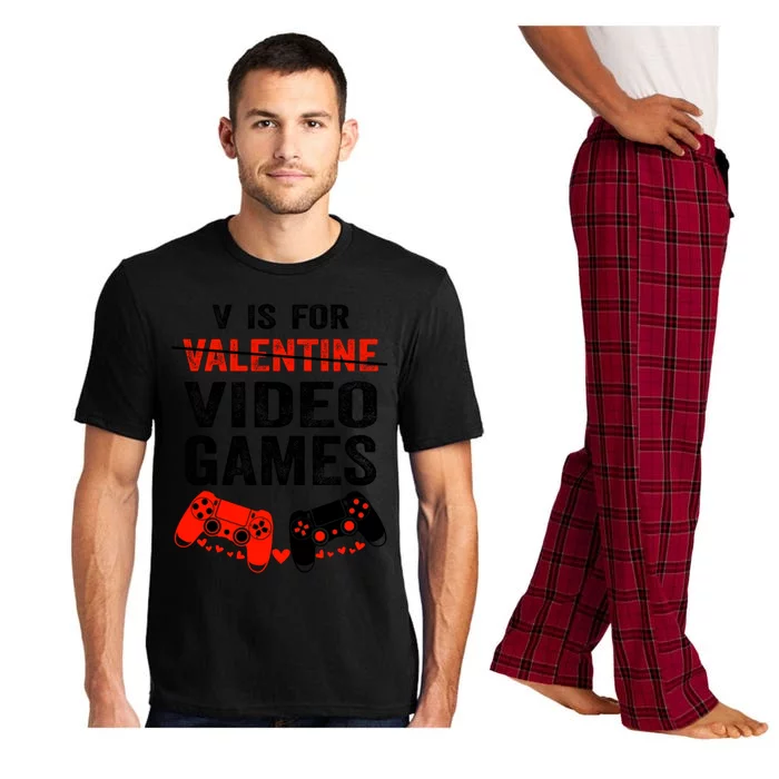 V Is For Video Games Valentines Day Happy Gamer Gift Pajama Set