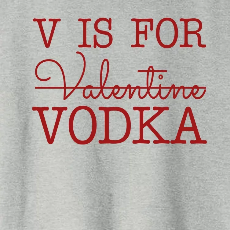 V Is For Vodka Funny Valentines Day Women's Crop Top Tee