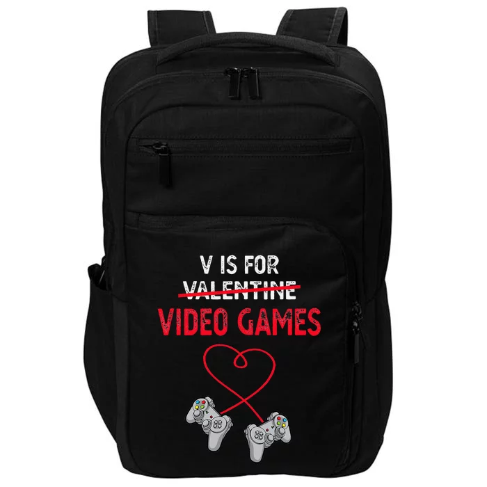 V Is For Valentine Video Games Gift For Gamers Him Or Her Impact Tech Backpack