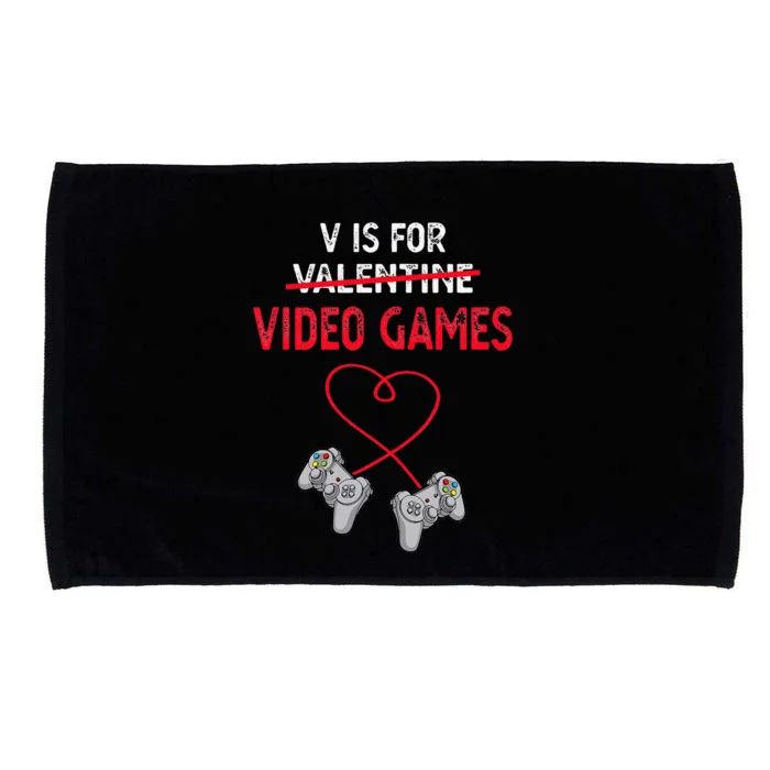 V Is For Valentine Video Games Gift For Gamers Him Or Her Microfiber Hand Towel