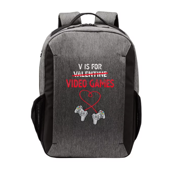 V Is For Valentine Video Games Gift For Gamers Him Or Her Vector Backpack