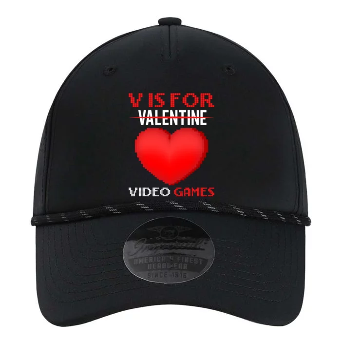 V Is For Video Games Funny Valentines Day Video Games Lovers Gift Performance The Dyno Cap