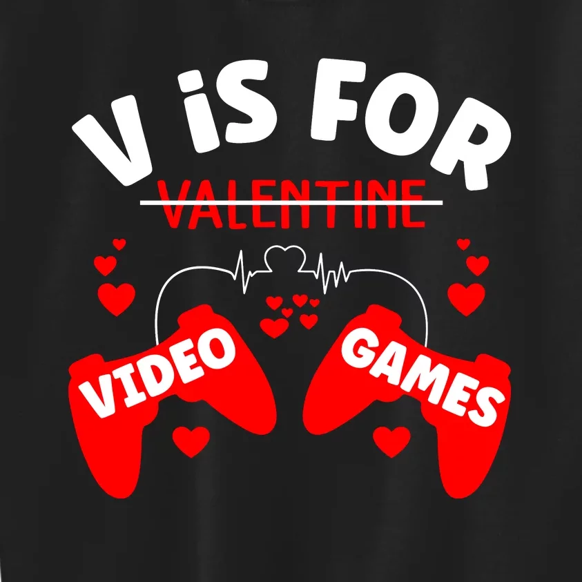 V Is For Video Games Game Lover T Kids Sweatshirt