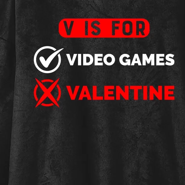 V Is For Video Games Game Lover T Hooded Wearable Blanket