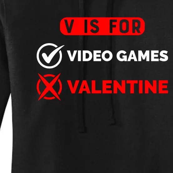 V Is For Video Games Game Lover T Women's Pullover Hoodie