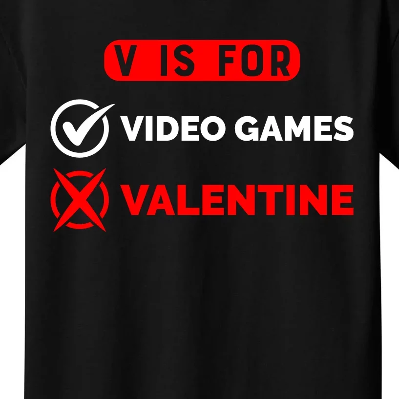 V Is For Video Games Game Lover T Kids T-Shirt