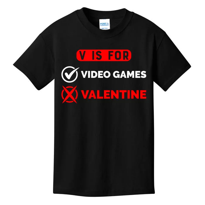 V Is For Video Games Game Lover T Kids T-Shirt