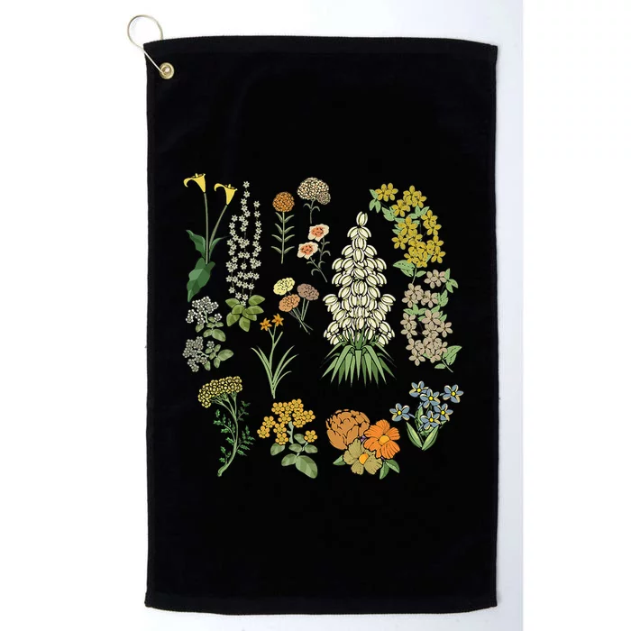 Vintage Inspired Flower Botanical Plants Nature Green Garden Platinum Collection Golf Towel