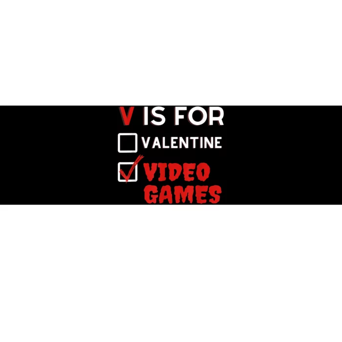 V Is For Video Games Funny Valentines Day Gamers Bumper Sticker