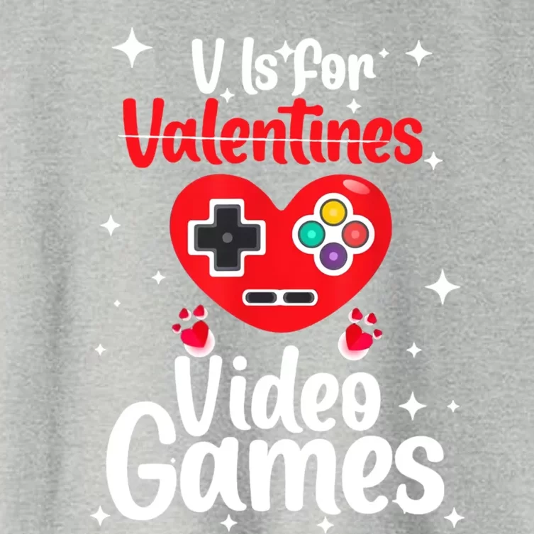 V Is For Video Games Happy Valentines Day Gamer Meaningful Gift Women's Crop Top Tee