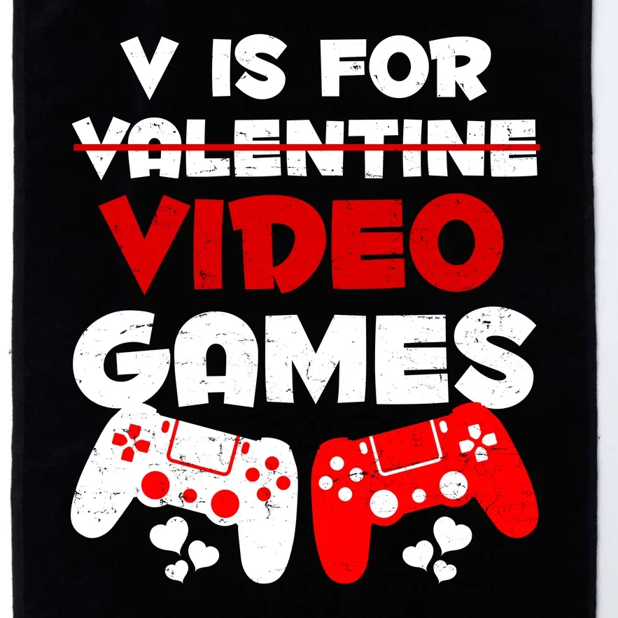 V Is For Video Games Funny Valentines Day Gamer Platinum Collection Golf Towel