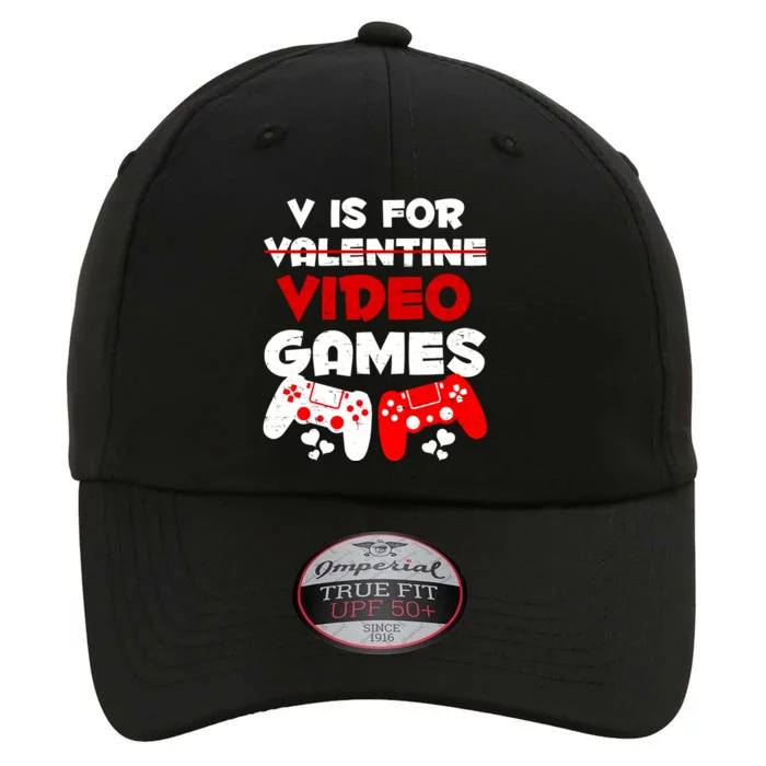 V Is For Video Games Funny Valentines Day Gamer The Original Performance Cap