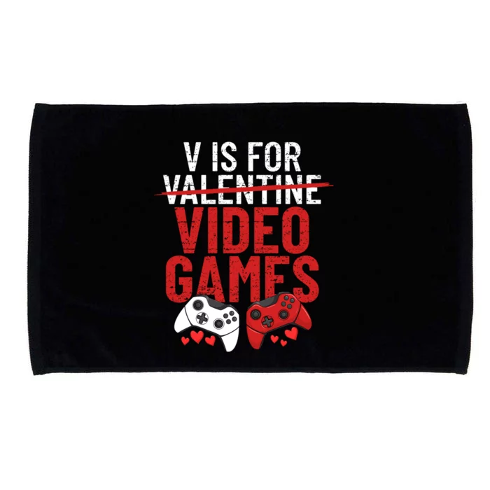 V Is For Video Games Funny 'S Gamer V Video Games Meaningful Gift Microfiber Hand Towel