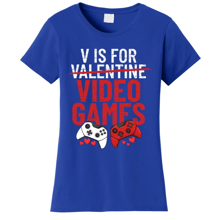 V Is For Video Games Funny 'S Gamer V Video Games Meaningful Gift Women's T-Shirt