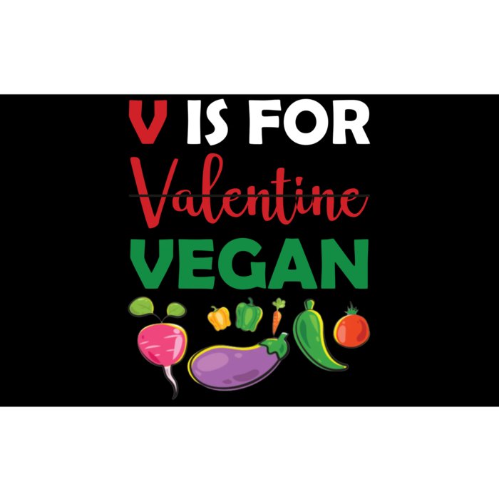 V Is For Vegan Funny Valentines Day Bumper Sticker