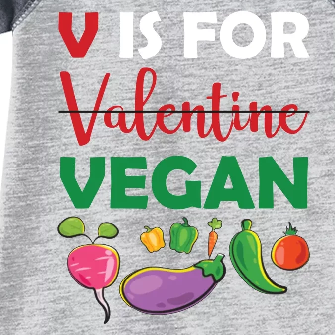 V Is For Vegan Funny Valentines Day Infant Baby Jersey Bodysuit