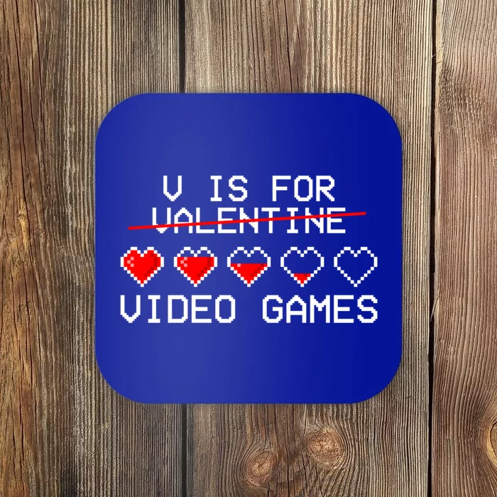 V Is For Video Games Valentines Day Gamer Gaming Gift Coaster