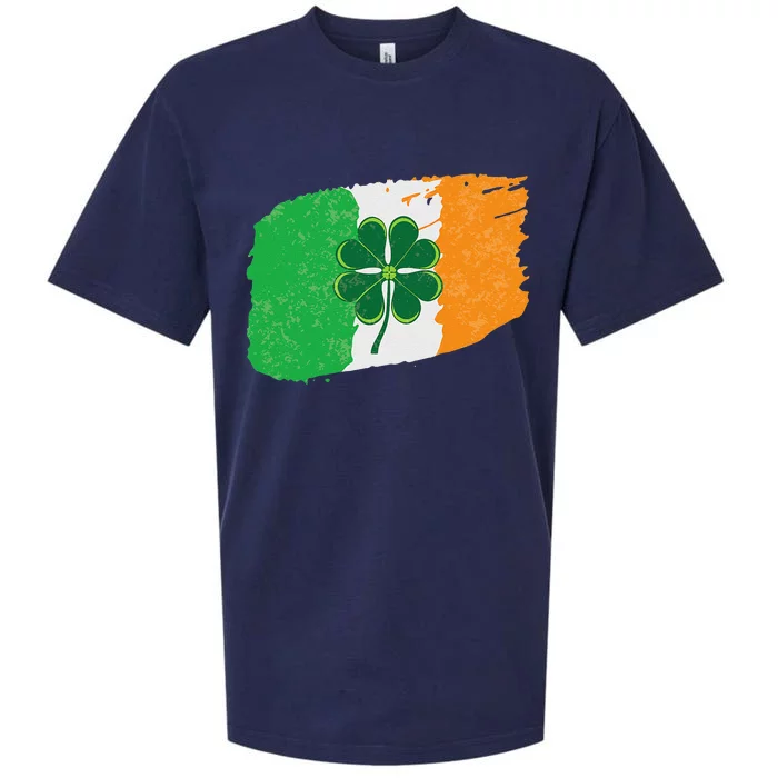 Vintage Irish Flag Shamrock Happy St Patty Day Vintage Sueded Cloud Jersey T-Shirt