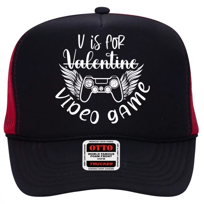 V Is For VALENTINE VIDEO GAME High Crown Mesh Trucker Hat