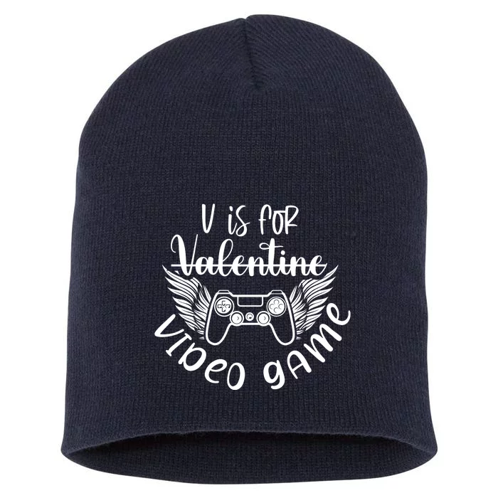 V Is For VALENTINE VIDEO GAME Short Acrylic Beanie