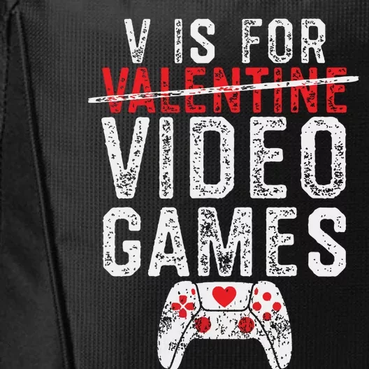 V Is For Video Games Valentines Day Gamer City Backpack