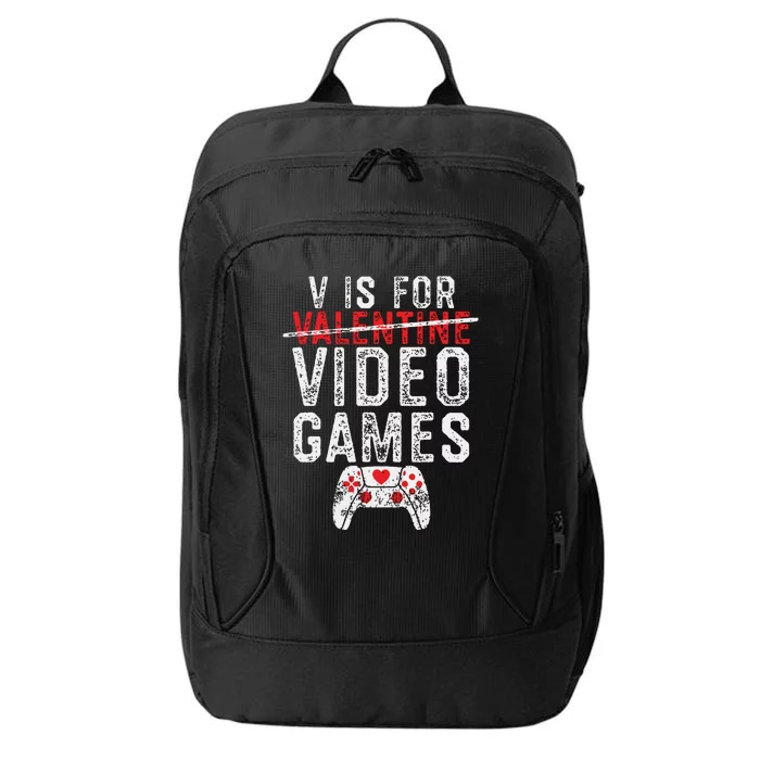 V Is For Video Games Valentines Day Gamer City Backpack