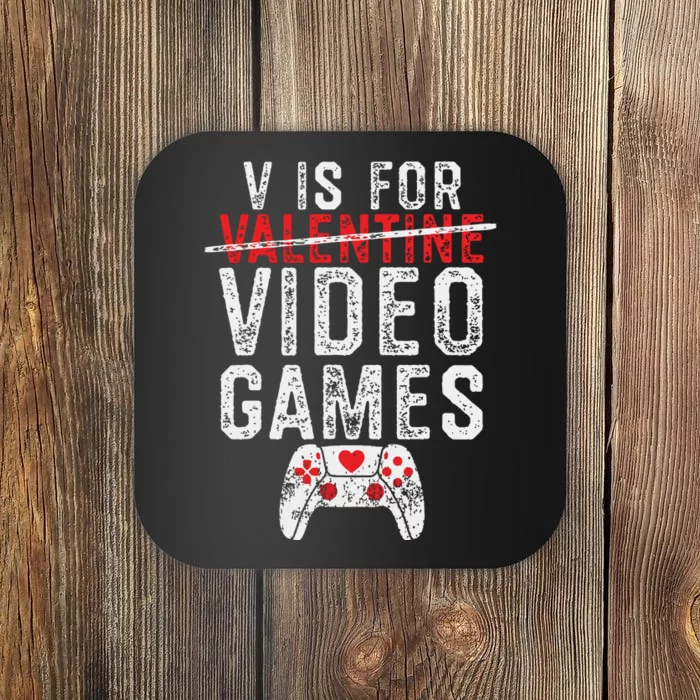 V Is For Video Games Valentines Day Gamer Coaster