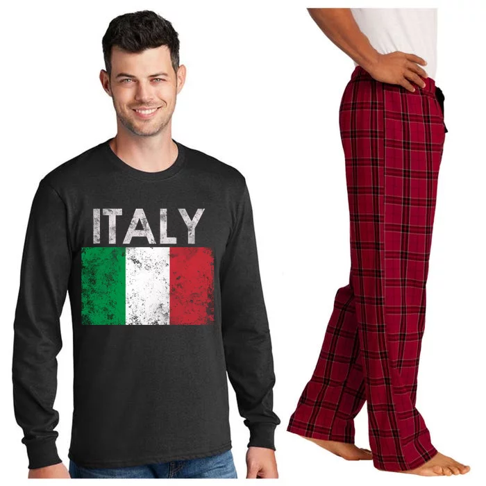 Vintage Italy Funny Italia Italian Gift Flag Pride Gift Gift Long Sleeve Pajama Set