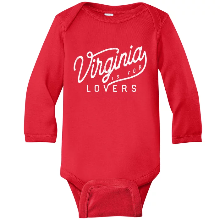 Virginia Is For Lovers Simple Vintage Baby Long Sleeve Bodysuit