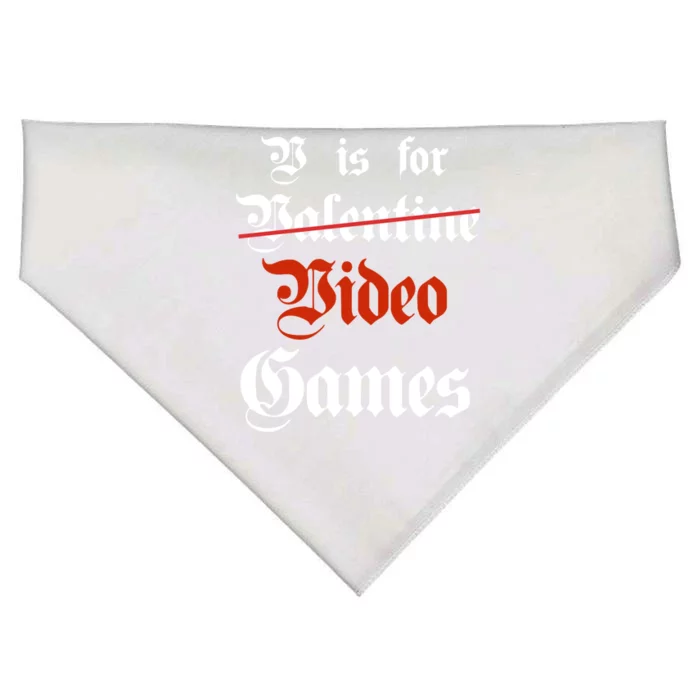 V Is For Video Games Valentines Day Gamer Gift USA-Made Doggie Bandana