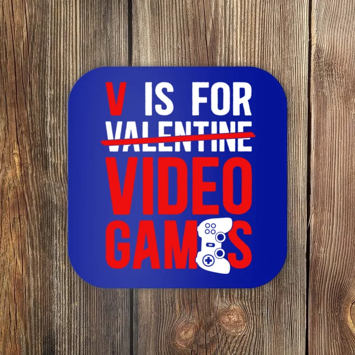 V Is For Video Games Valentines Day Gaming Gift Coaster